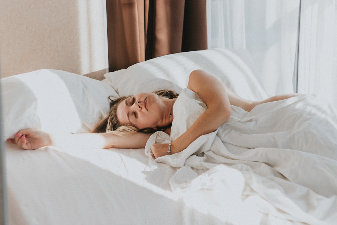 man lying on bed